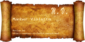 Manher Violetta névjegykártya